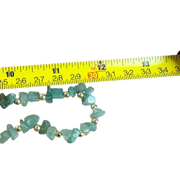 Vintage Genuine Aventurine Green Stone Beaded Necklace - Picture 4 of 5